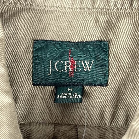 J Crew Oarsman Shirt Mens Medium Beige Button Up Cotton Twill Safari Outdoor NEW - Picture 4 of 14